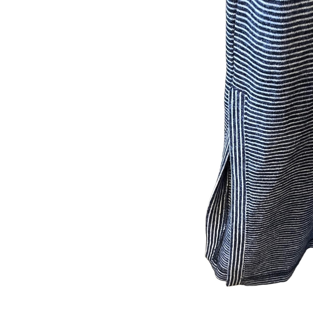 T by Talbot Blue and White Striped Maxi Dress pockets and side Tie Size M - Picture 8 of 12
